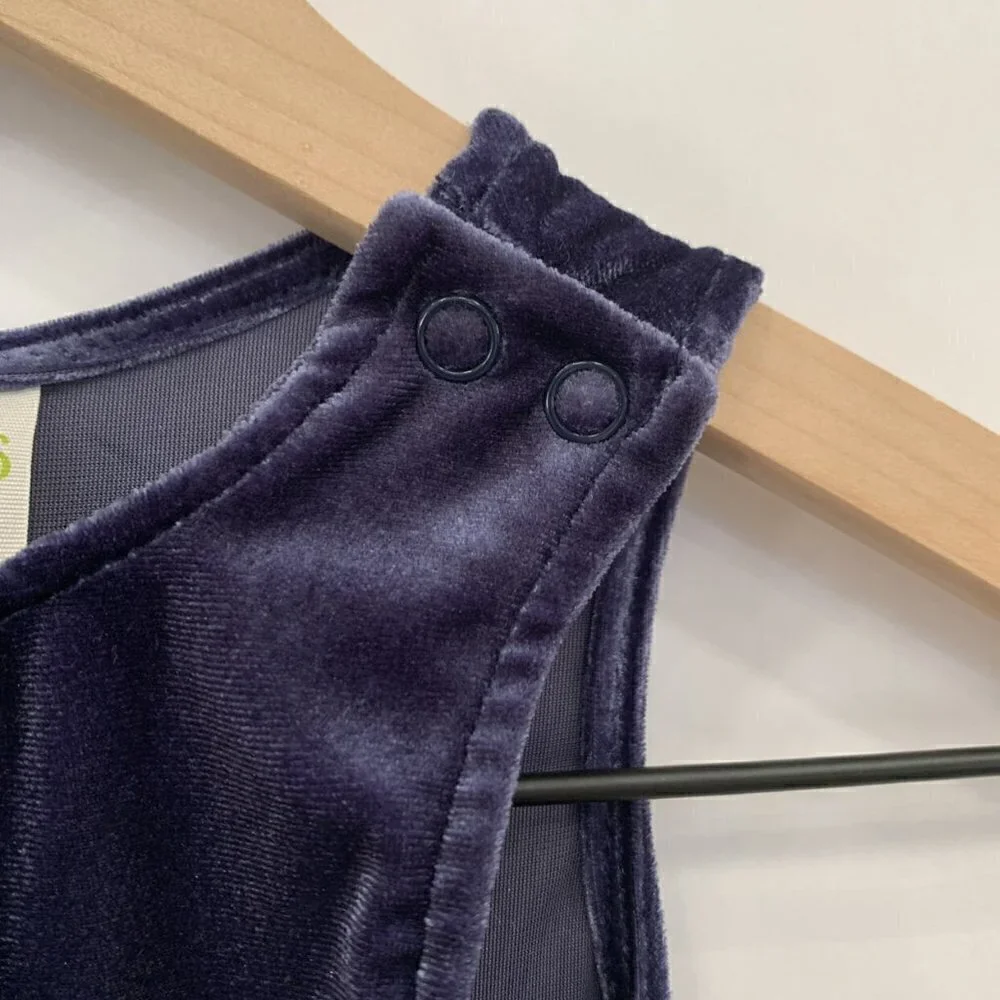 Genuine Kids Navy Velvet Romper